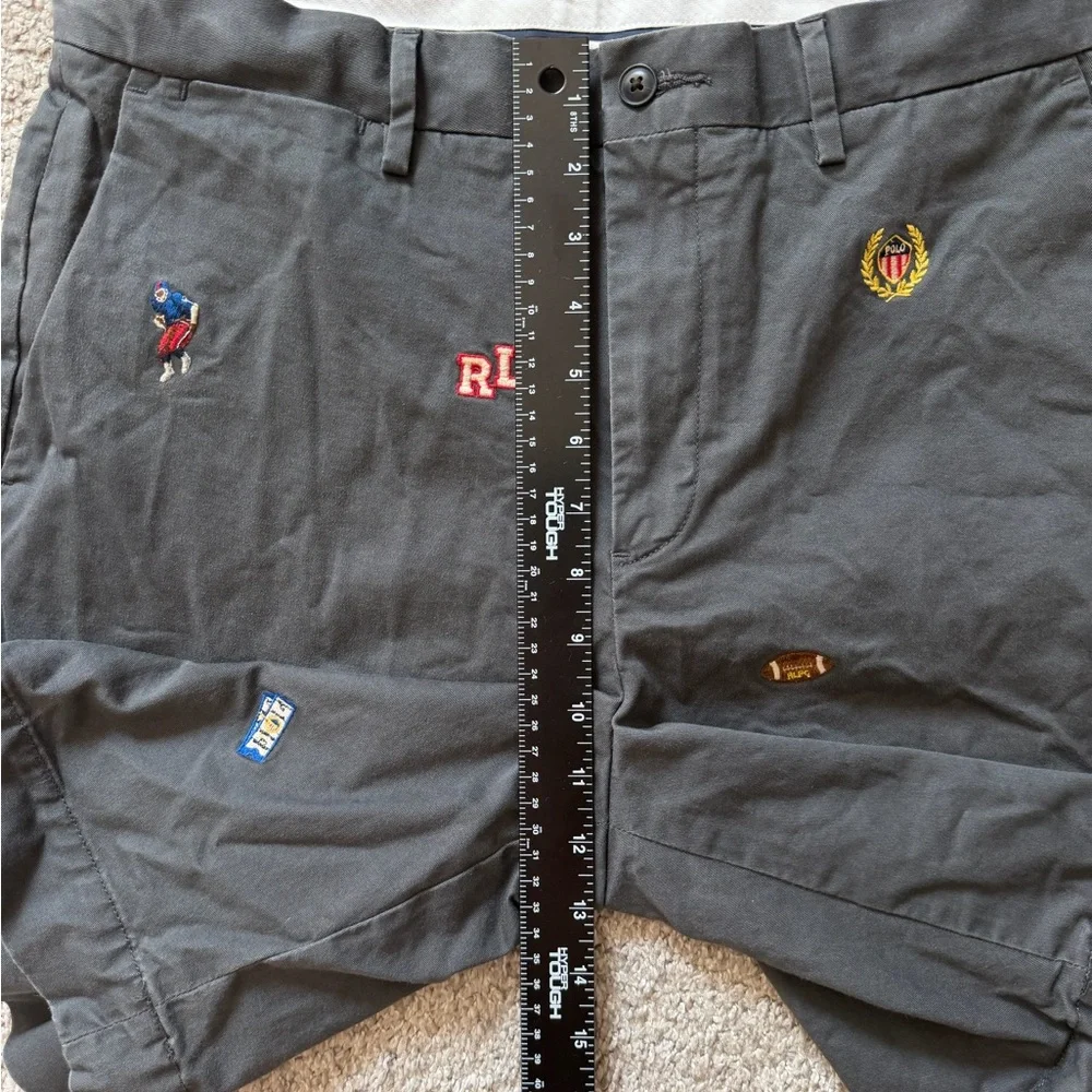Polo Ralph Lauren Embroidered Shorts Size 33 Classic Fit Gray - Picture 15 of 15
